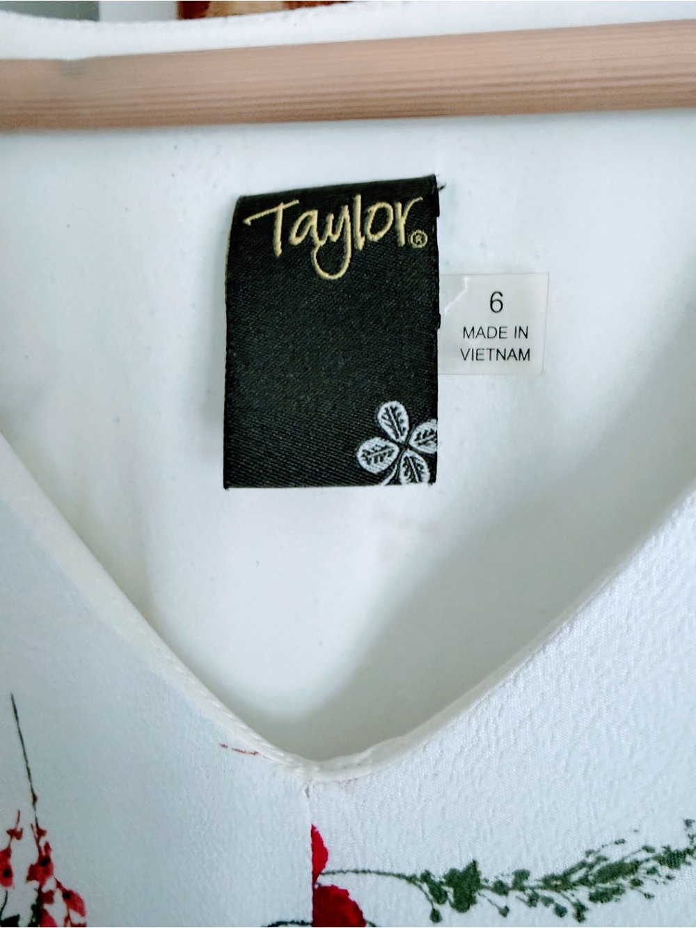 Taylor White Maxi Dress with Red Floral Print - Picture 5 of 5